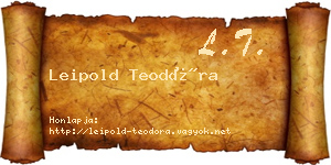 Leipold Teodóra névjegykártya